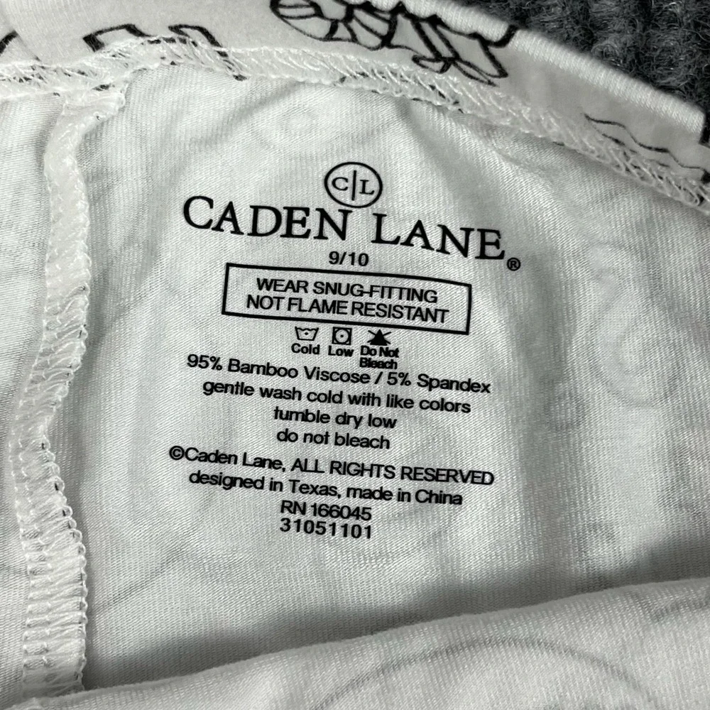 Caden Lane Pajama SET Kids 9/10 Coloring Christmas Bamboo Holiday PJs NEW